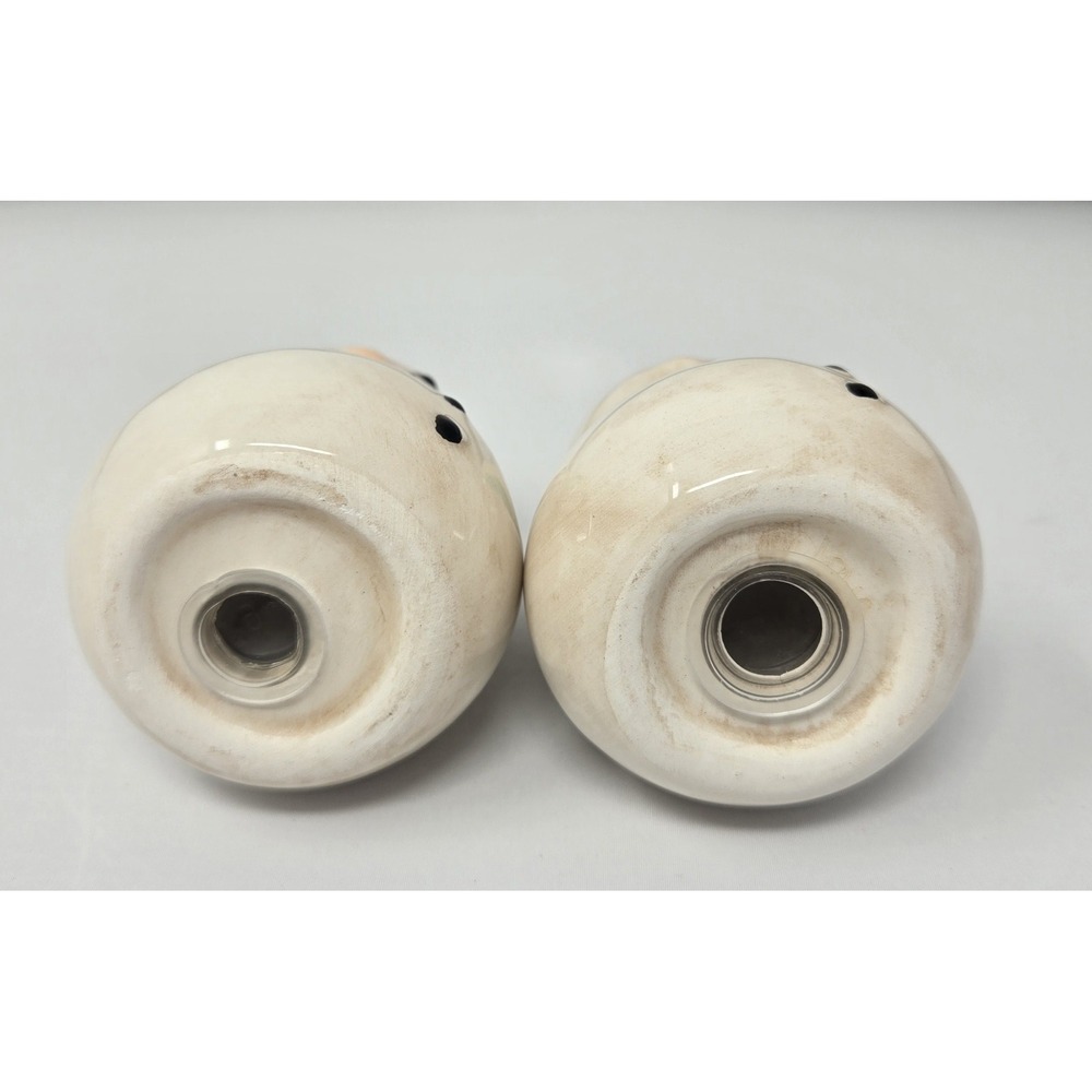 Johanna Parker Snowman Salt & Pepper Shakers set Pastel Pink Mint Green NWOB - Picture 6 of 6